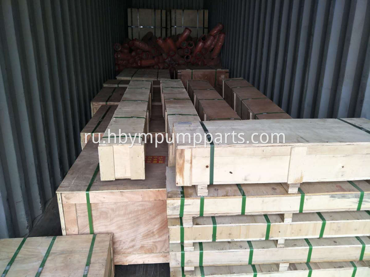 concrete pump spare parts load in container